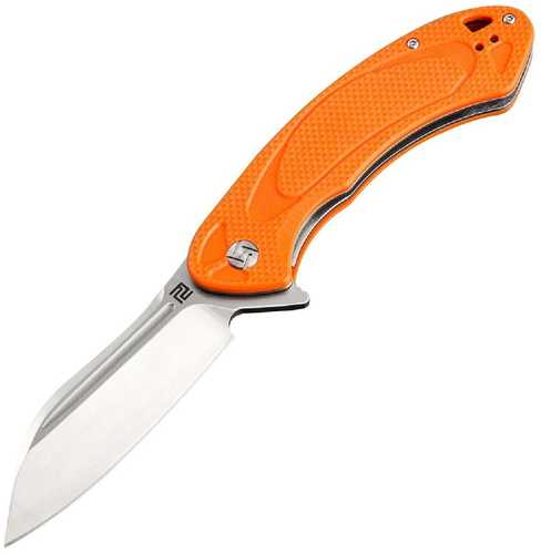 Artisan Eterno Folder 3.54 in D2 Blade Orange Curved G-10