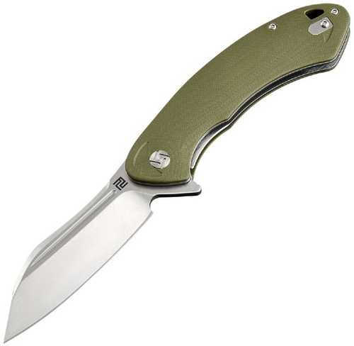 Artisan Eterno Folder 3.54 in D2 Blade Green Curved G-10