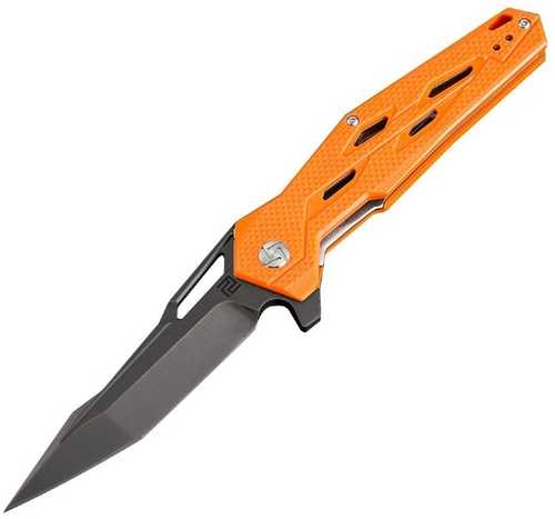 Artisan Bombardier Folder 3.54 in D2 Blk Blade Orange G-10