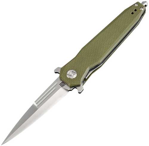 Artisan Hornet Folder 3.54 in D2 Blade Green G-10