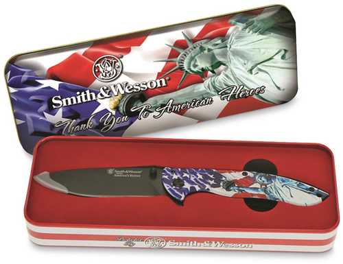 S&W Knife AMERICA'S Heroes Lady Liberty 3.5" BLD Promo Q4