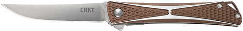 Columbia River Crossbones 3.54" Folding Knife Plain Satin AUS 8 Blade Bronze Anodized Aluminum Handle