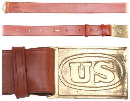 Cimarron 1874 Belt With "U.S." Plate Brown