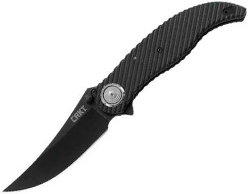 Columbia River Clever Girl 4.10" Folding Plain Black Tin D2 Steel Blade G10 Handle