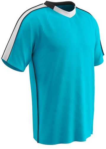 Champro Youth Mark Soccer Jersey Neon Blue White Black Med