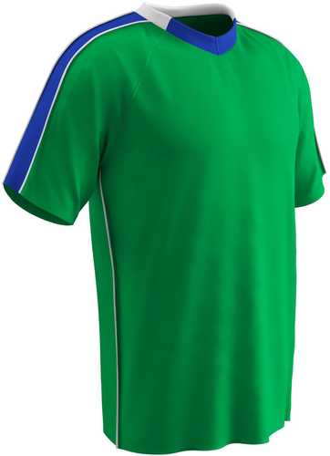 Champro Youth Mark Soccer Jersey Neon Green Royal White Med