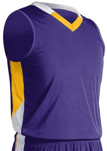 Champro Youth Rebel Basketball Jersey Purp Gold White Large