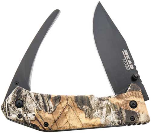 Bear & Son  5" Double Gut & Skinner Black Blade Realtree Ed