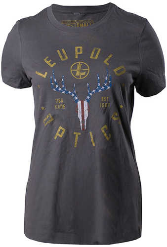 Leupold American Whitetail Ladies T-Shirt Gray Medium Short Sleeve