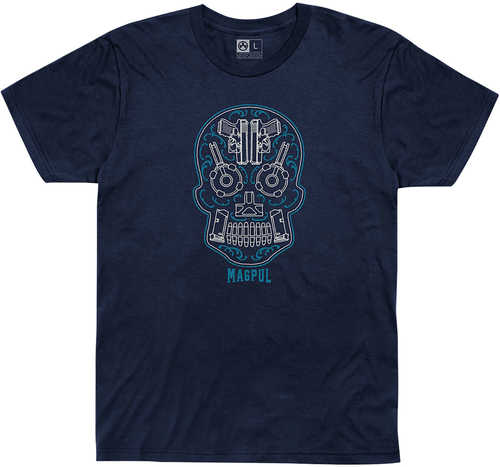 Magpul Sugar Skull Mens T-Shirt Navy Heather Short Sleeve Small