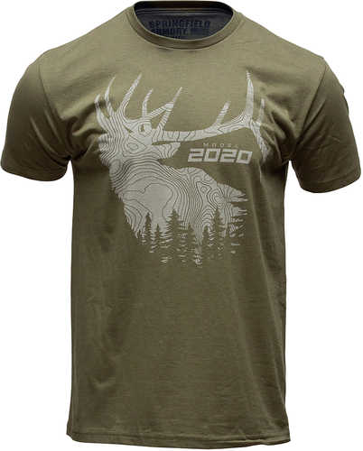 Springfield Armory GEP8605L 2020 Elk Mens T-Shirt Military Green Short Sleeve Large