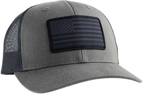 Magpul Standard Charcoal/Black Adjustable Snapback OSFA Structured Woven American Flag Patch