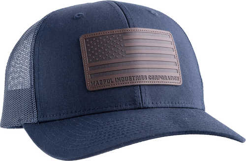 Magpul Industries Standard Leather Patch Trucker Hat Navy One Size Fits Most  