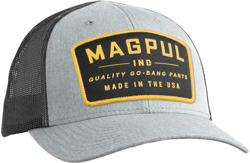 Magpul Mag1102-031 Go Bang Trucker Hat Heather Gray/Black Adjustable Snapback OSFA Structured