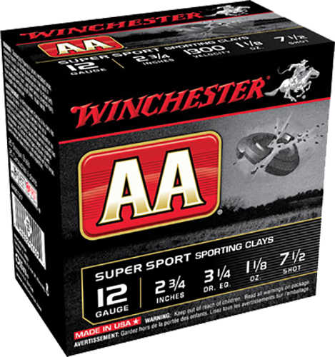 12 Gauge 2-3/4" Lead 7-1/2  1-1/8 oz 25 Rounds Winchester Shotgun Ammunition