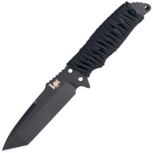 HK Fray 4.2in Fixed Tanto Blk w AutoRet Sheath BlkRed Scales