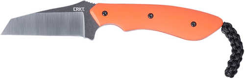 CRKT 2399 S.P.I.T. 2.29" Fixed Plain Satin Stonewashed 8Cr13MoV SS Blade/Orange G10 Handle Includes Sheath