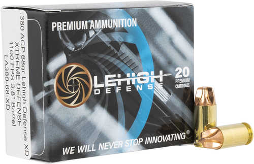 Lehigh Defense Ammunition Xtreme Defense .380 ACP 65 Grain Bullet 20 Rounds Pistol