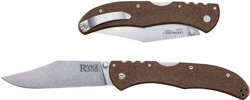 Cold Steel Cs20Kr9 Range Boss Folding Clip Point Plain Stonewashed 4034 SS Blade/5.25" Flat Dark Earth Zy-Ex Handle