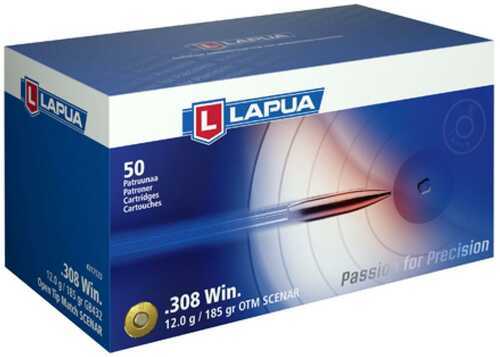 Lapua OTM Rifle Ammo 308 Winchester 185Gr Scenar 2475 Fps 50/ct