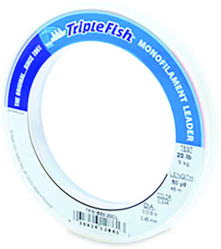 Triple Fish Mono Leader Clear 20lb 50yd Model: Tfm-b50-20cl