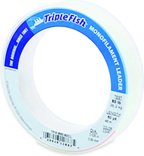 Triple Fish Mono Leader Clear 80lb 50yd Model: Tfm-b50-80cl