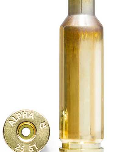 Alpha Munitions 25 GT Rifle Brass 100 Count Box