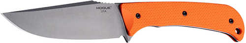 Hogue 35850 Extrak Xl 3.90" Fixed Clip Point Plain Stone Tumbled CPM M4 Tool Steel Blade, Blaze Orange Textured G10 Scal