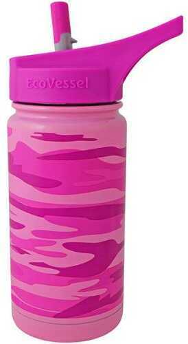 Eco Vessel Frost Kids Insulated Water Bottle w/Strw Pnk 13oz