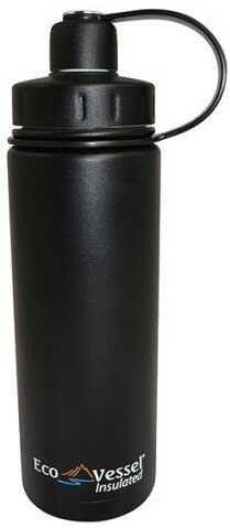 Eco Vessel Boulder Triple Insulated Water Bottle Black 20 oz