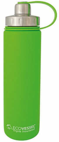 Eco Vessel Boulder Insulated Water Bottle Lime Green 24 oz