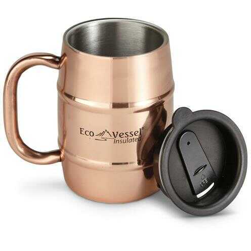 Eco Vessel Double Barrel Insulated 16 oz. Mug Copper w/Lid