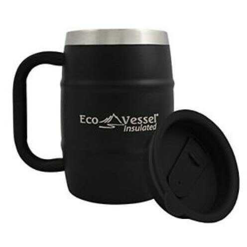 Eco Vessel Double Barrel Insulated Mug Black 17 oz.