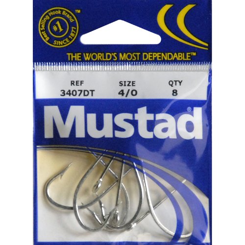 Mustad Poly Bag Hooks Tin O'Shaughnessy 10/Ctn