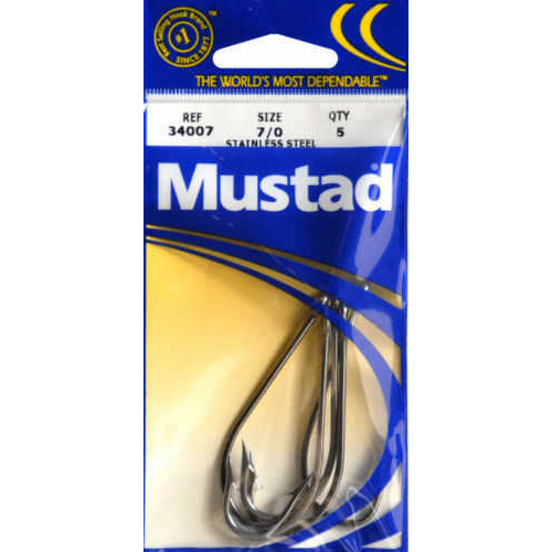 Mustad Stainless Steel O'Shn 5 Per Pack #7/0