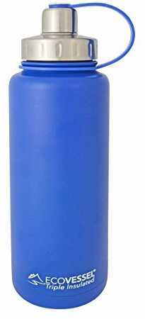 Eco Vessel Boulder Insulated Water Bottle Blue 32 oz