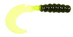 Big Bite Fat Tail Grub 2In 10Pk Green Pumpkin/Chartreuse Md#: FG2-36