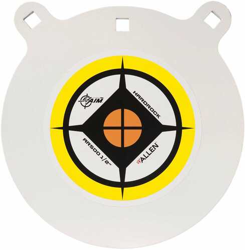 EZ-Aim 15600 Hardrock Shooting Target Handgun/Rifle Gong Yellow/White/Black AR500 Steel 10" L X W 0.50" 1/2" Thi