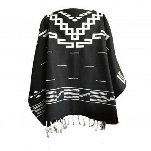 Cimarron Man With No Name Poncho, Black & White Md: MWNN-B