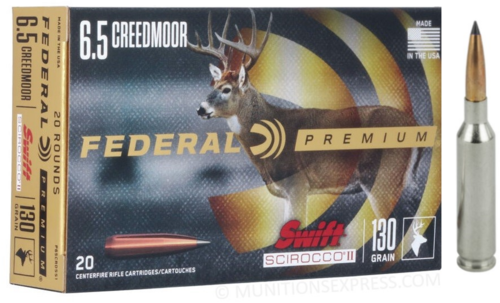 6.5 Creedmoor 130 Grain Scirocco II 20 Rounds Federal Ammunition