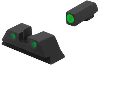 HVS Set For Glock~ 9/40/357, Green Outline Front