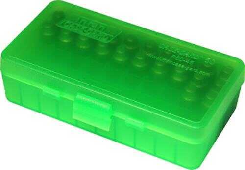 MTM Ammo Box 50 Round Flip-Top 40, 10mm, 45 ACP in Clear Green