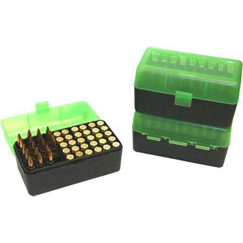 MTM Ammo Box 50 Round Flip-Top 243 308 Winchester 220 Swift in Clear Green