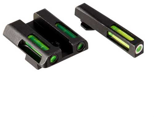 LITEWAVE H3 Tritium White Ring Front Sight Set W/ Green LITEPIPES