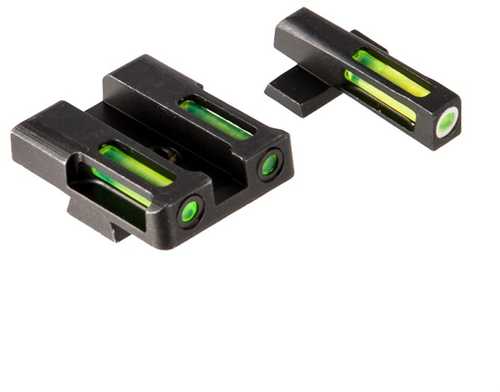 LITEWAVE H3 Tritium White Ring Front Sight Set W/ Green LITEPIPES