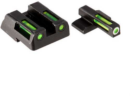 LITEWAVE H3 Tritium White Ring Front Sight Set W/ Green LITEPIPES