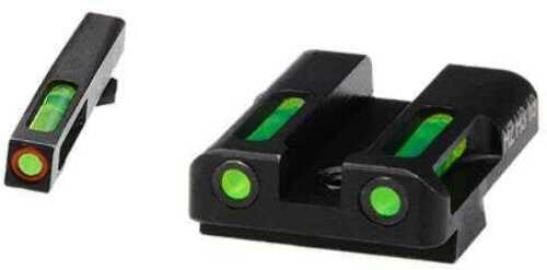 LITEWAVE H3 Tritium Orange Ring Front Sight Set W/Green LITEPIPES