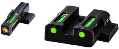 LITEWAVE H3 Tritium Orange Ring Front Sight Set W/Green LITEPIPES