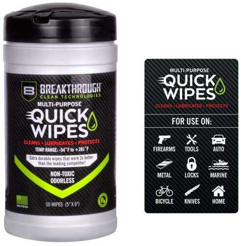 Breakthrough Clean Technologies Multi-Purpose CLP Quick Wipes 5"x6" 50/ct