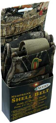 Avery Neoprene Shell Belt For 25 10-12 Ga Shotgun Shells Mossy Oak Break Up